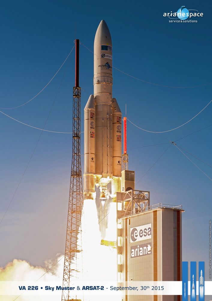 Ariane 5 Launches Sky Muster and ARSAT-2 