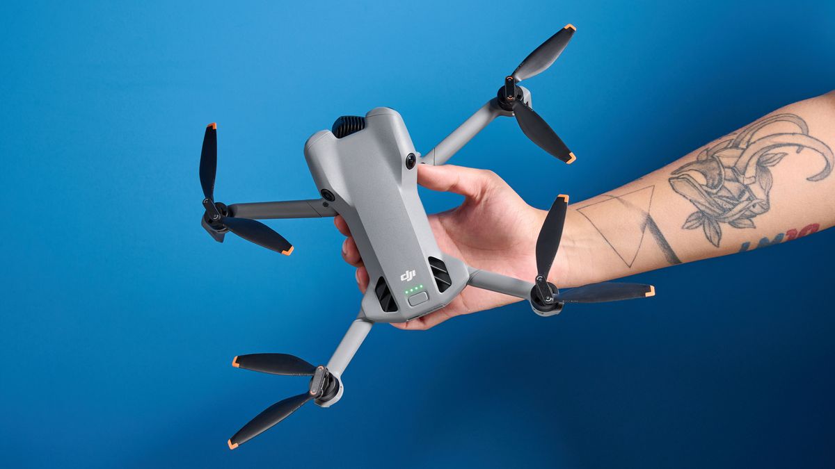 A dark grey DJI Mini 5 Pro drone