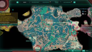 Backpack pocket locations circled with red in Creatures of Ava