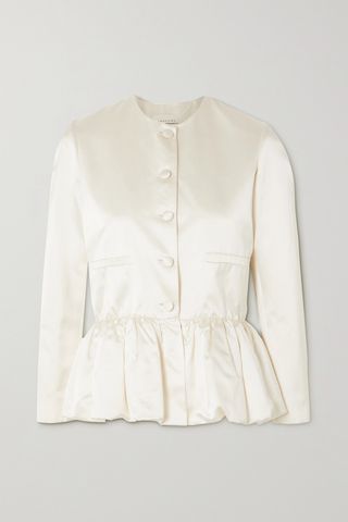 + Net Sustain Duchesse Silk-Satin Peplum Jacket