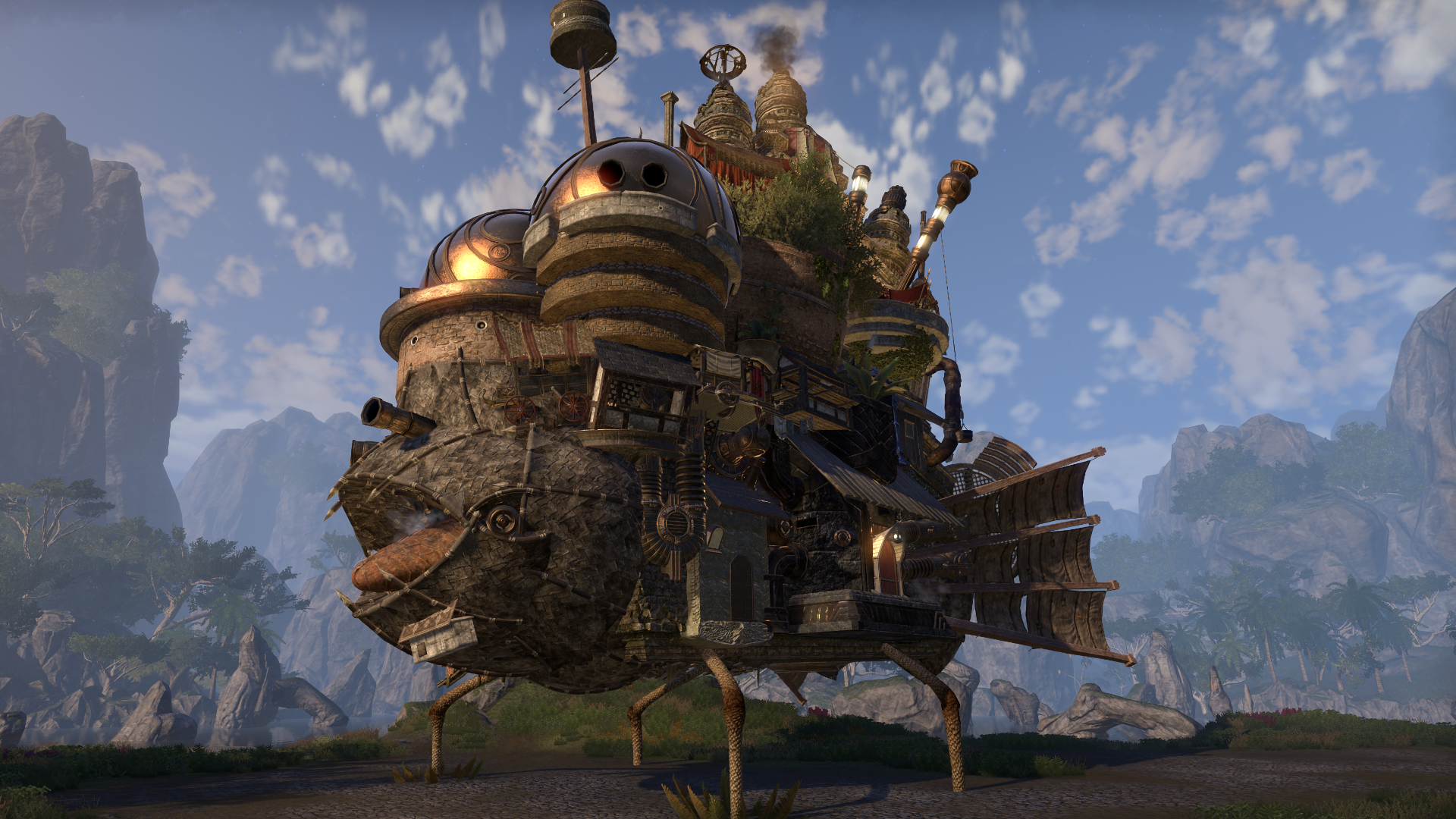 An image of Howl's Moving Castle recreated in The Elder Scrolls Online.