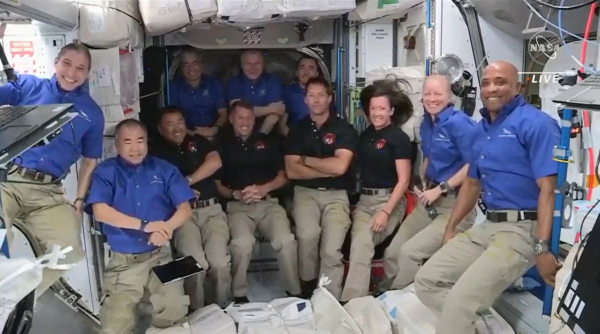Astronauts make new sleeping arrangements on packed space station after arrival of SpaceX capsule