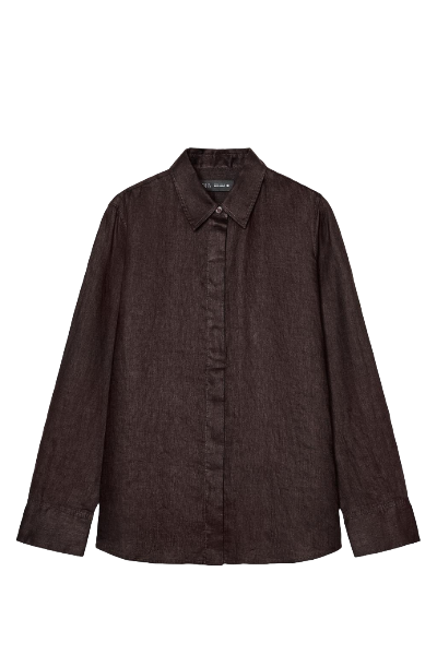 ZARA, 100% Linen Shirt Zw Collection