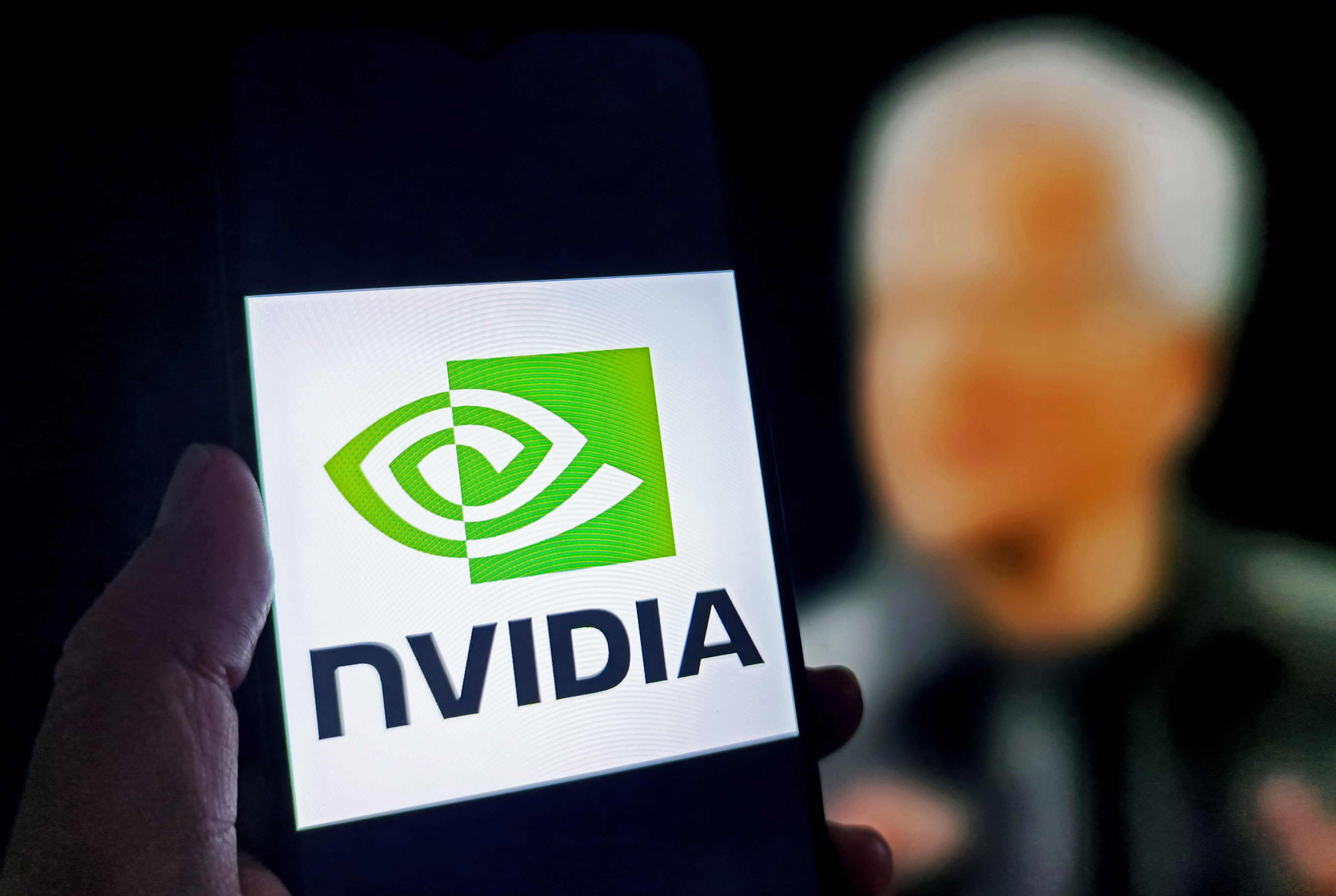 SUQIAN, CHINA - JULY 31, 2025 - A illustration photo shows NVIDIA logo in a smartphone in Suqian, Jiangsu Province, China on July 31, 2025 (Photo credit should read CFOTO/Future Publishing via Getty Images)