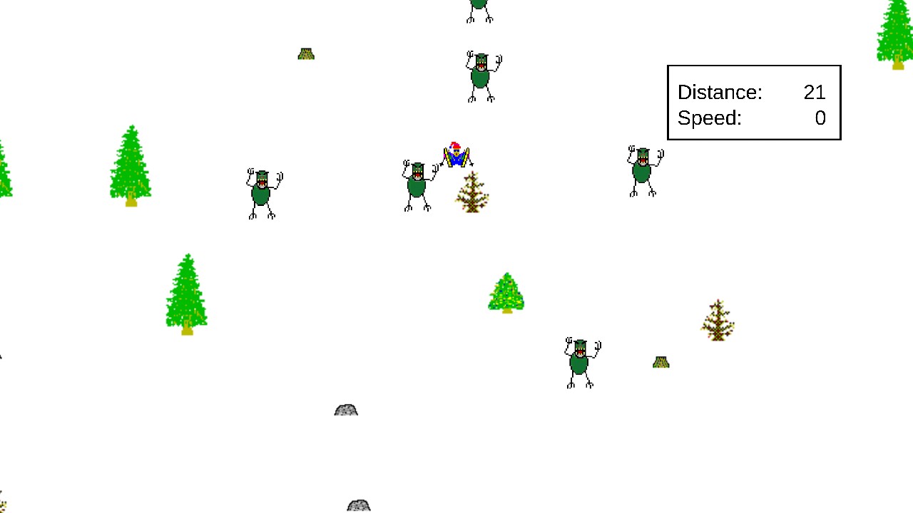 A SkiFree screenshot.