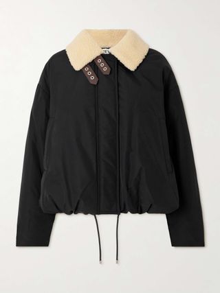 Shearling-Trimmed Cotton-Blend Shell Jacket