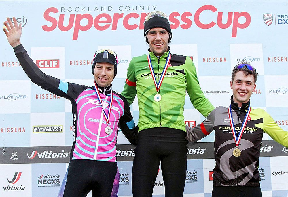 Men&rsquo;s podium: second place, Kerry Werner Jr.(Kona Factory CX Team) 1st place, Curtis White (Cannondale p/b Cyclocrossworld) 3rd place, Cooper Wilsey ( Furman University/Cannondale) Well Done All, see you next year