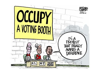 Occupiers vacate election season