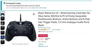 Razer Wolverine Amazon Purchase screen