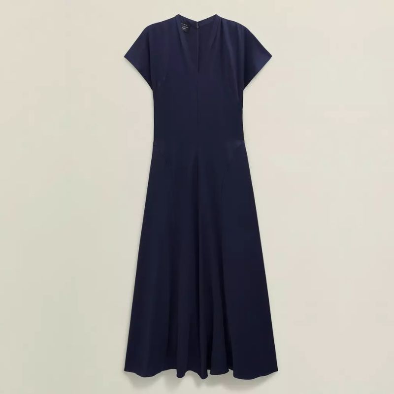 Hobbs satin navy maxi gown