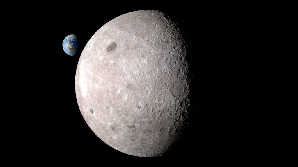 Artist&#039;s conception of the far side of the moon.