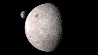 The rocket stage will strike the far side of the moon, shown here in an artist's impression.