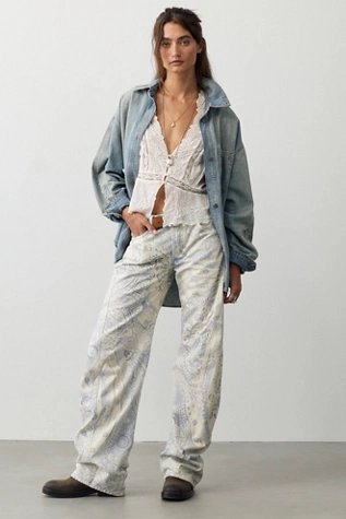 We the Free Fable Printed Twisted Jeans