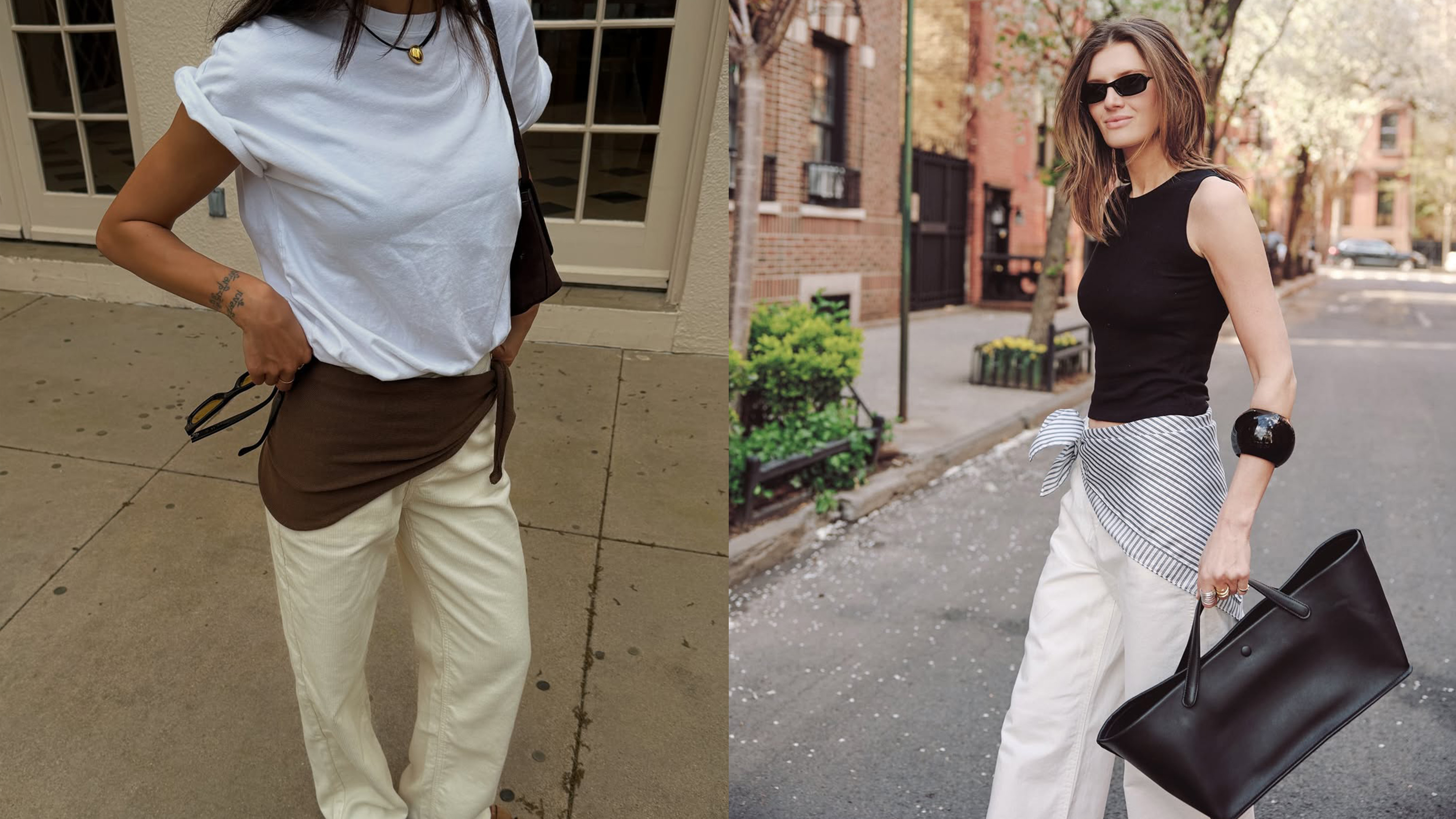 @linhniller and @cocoschiffer wearing the scarf belt styling trick