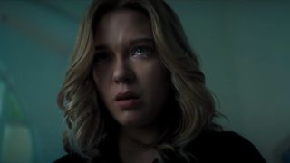 Léa Seydoux crying in fear in No Time To Die.