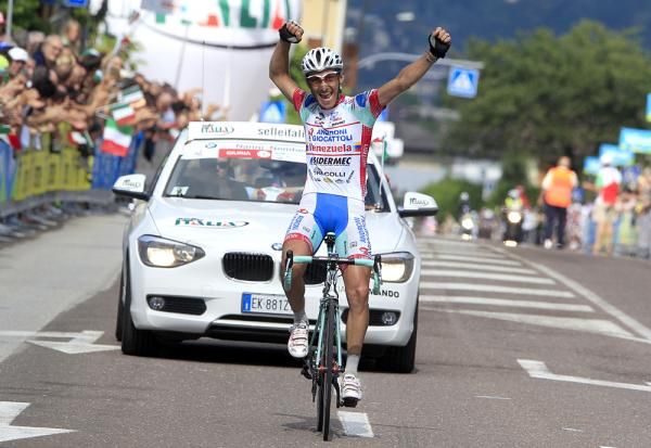 Franco Pellizotti (Androni Giocattoli) had ample time to celebrate his win