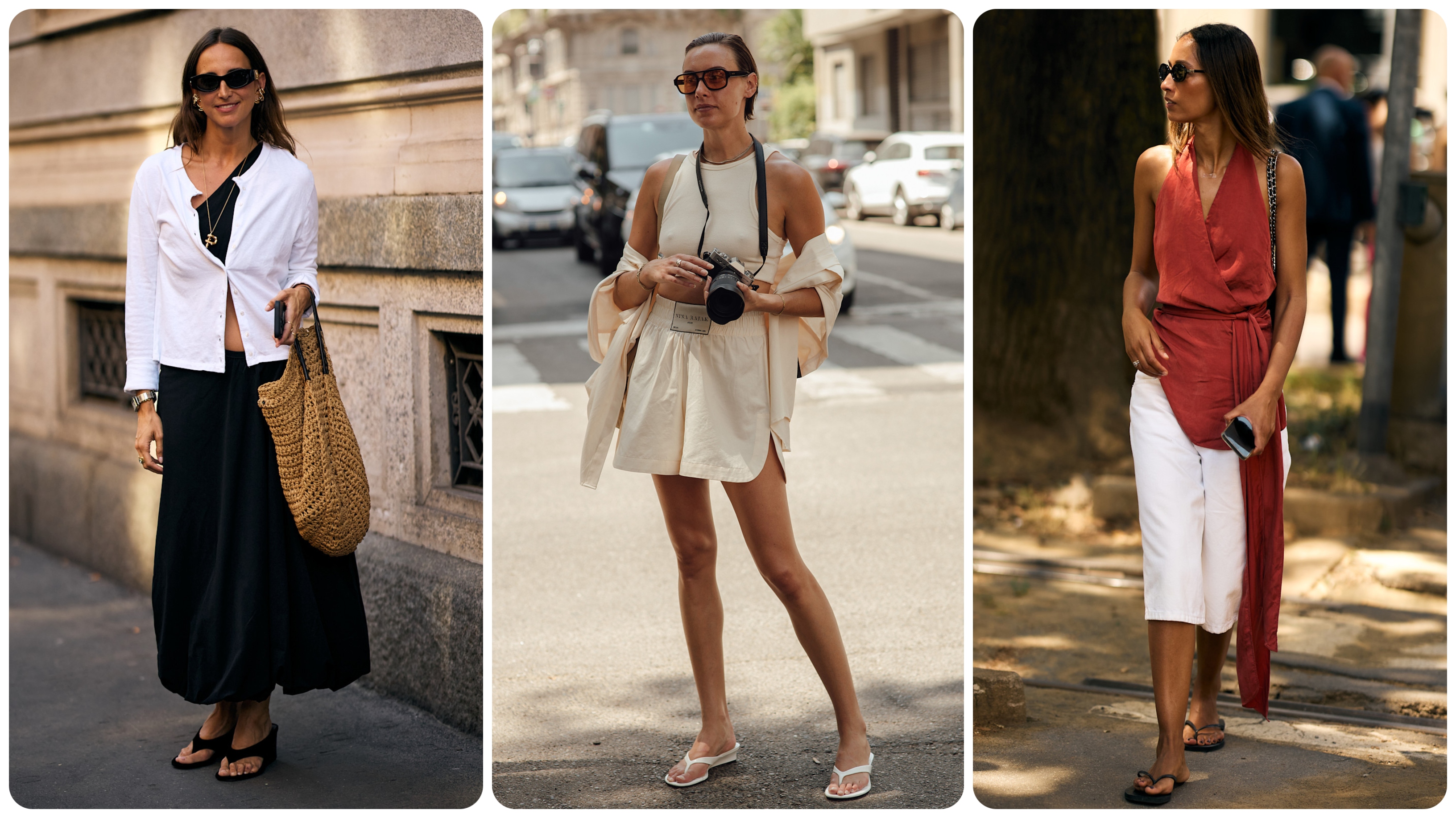 collage of women wearing summer clothing 