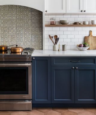 Kitchen with rustic tiles by Shannon Tate Interiors, photo Joyelle West