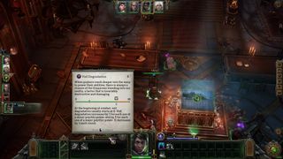 Rogue Trader combat, mousing over the Veil Degredation tooltip