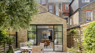 Garden with kitchen extension