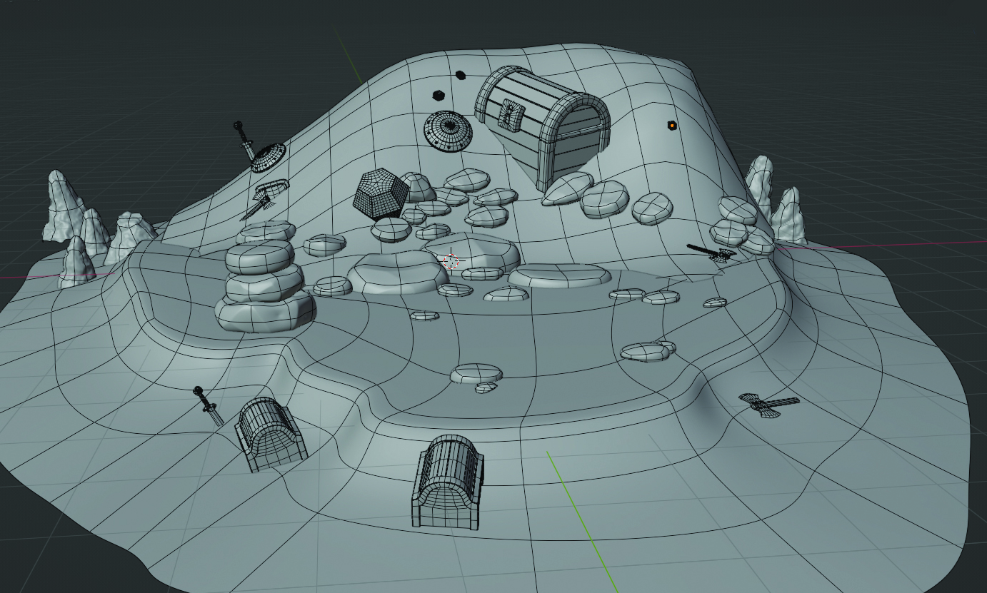 A 3D model of a dragon treasure