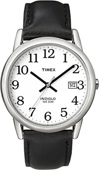 Timex Men's Quartz Watch with White Dial Analogue Display and Black Leather Strap | was £39.99&nbsp;| now £25.62 | save 36%