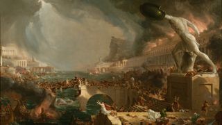 The fall of the Roman Empire depicted in this painting from the New York Historical Society.