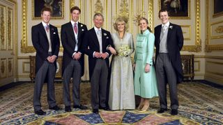 Prince of Wales and his new bride Camilla, Duchess of Cornwall, with their children