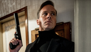 Armie Hammer in black coat in Citizen Vigilante on Prime Video (US)