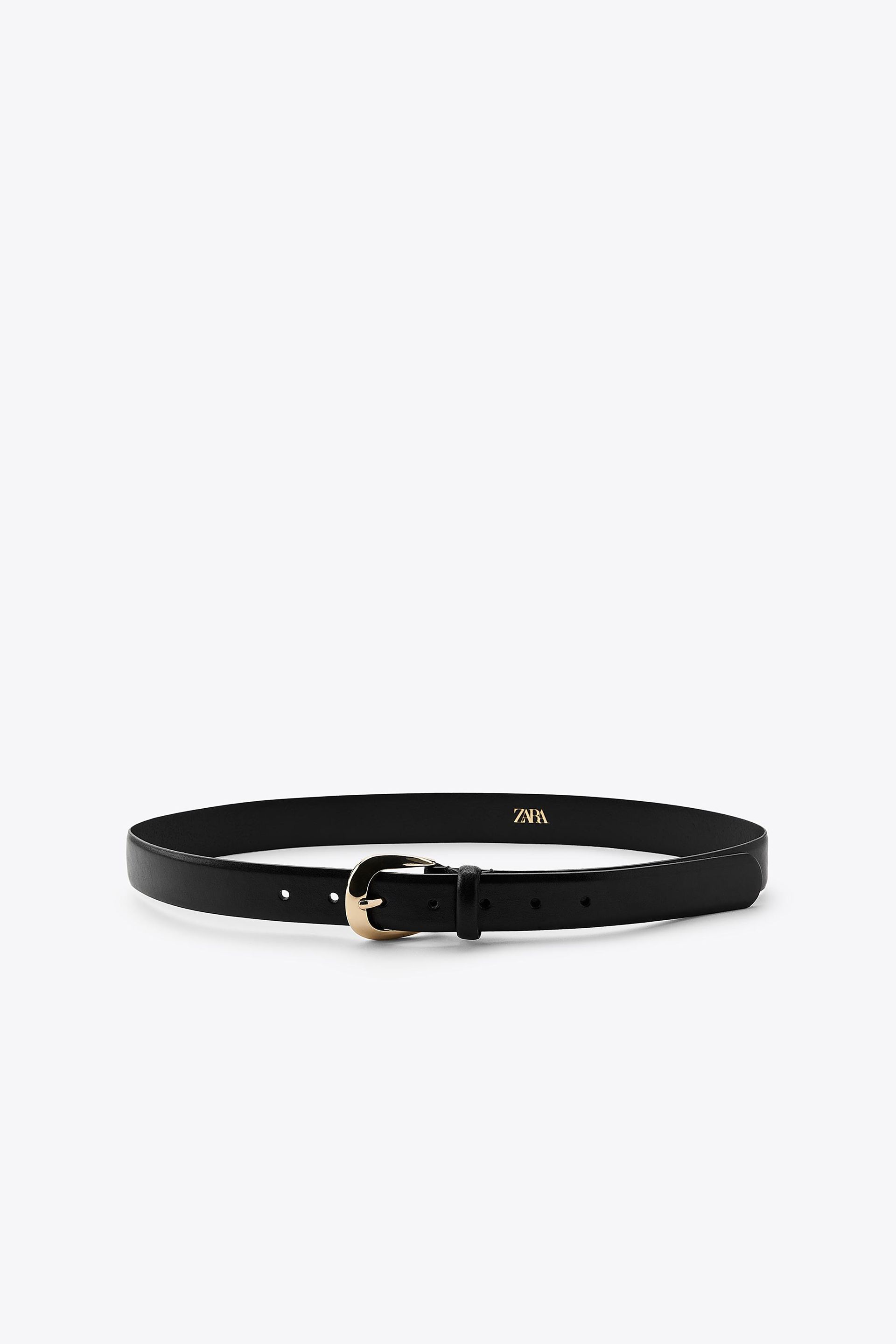 Oval Buckle Leather Belt