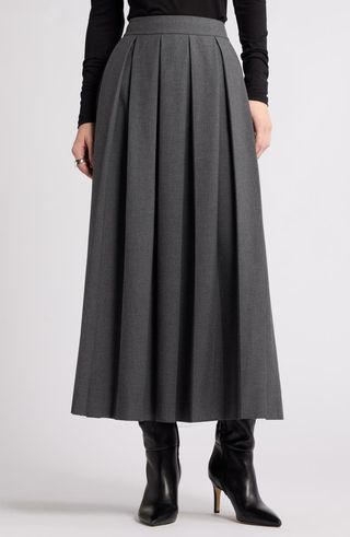 Pleated Midi Skirt