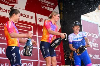 Strade Bianche women's podium 2023