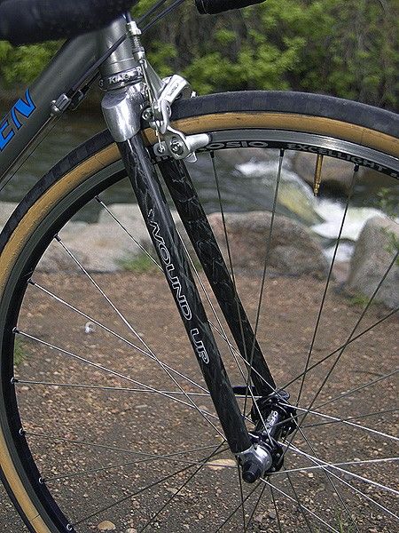 The Wound Up long reach fork allows for fat tires to accommodate Hampsten's soft spot for rarely traveled dirt roads.