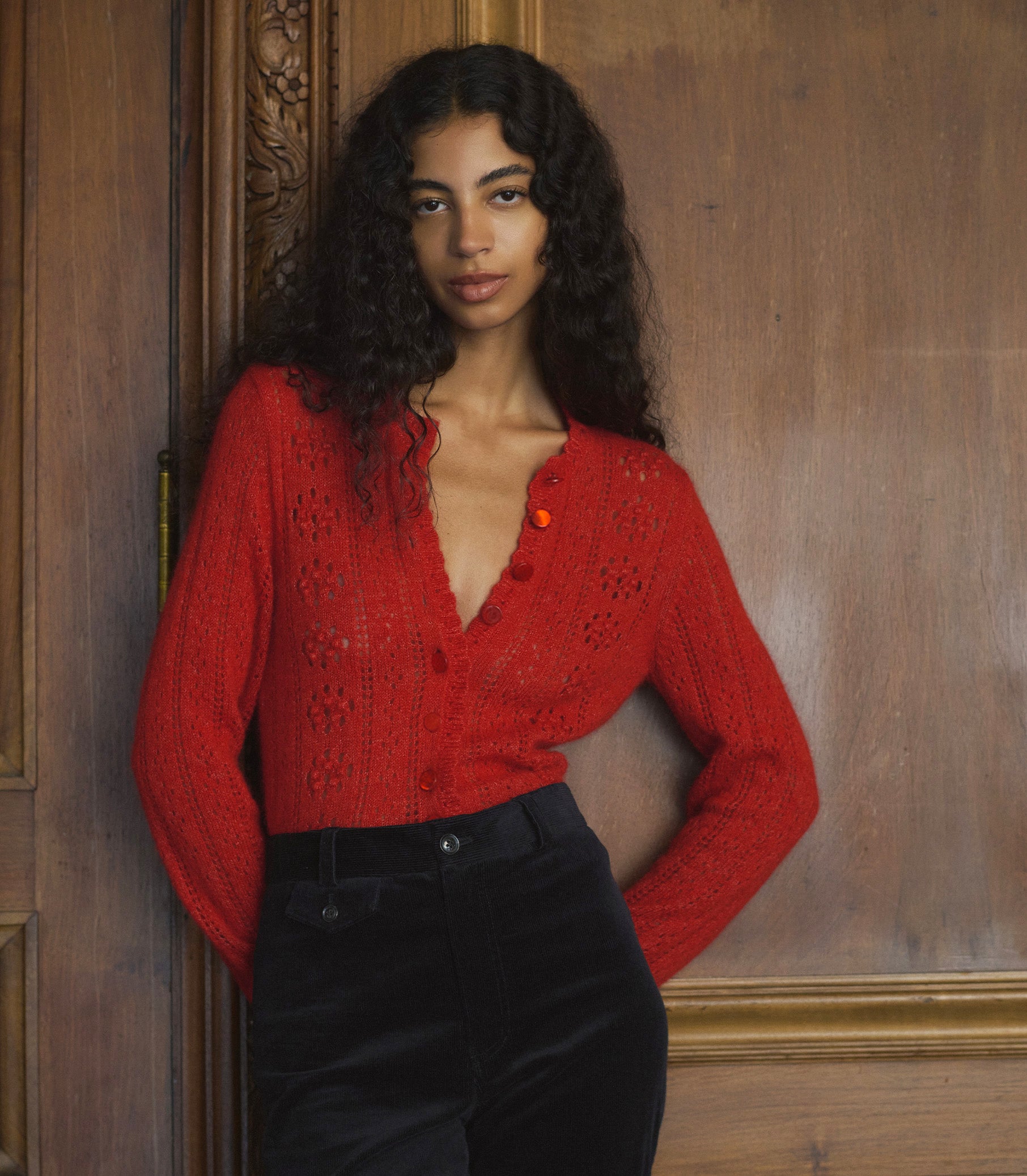 Cosette Cardigan -- Cerise