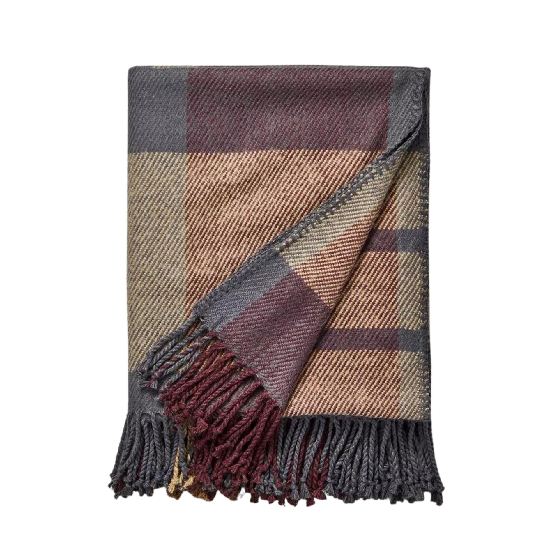 Selimut lipat kotak-kotak biru tua