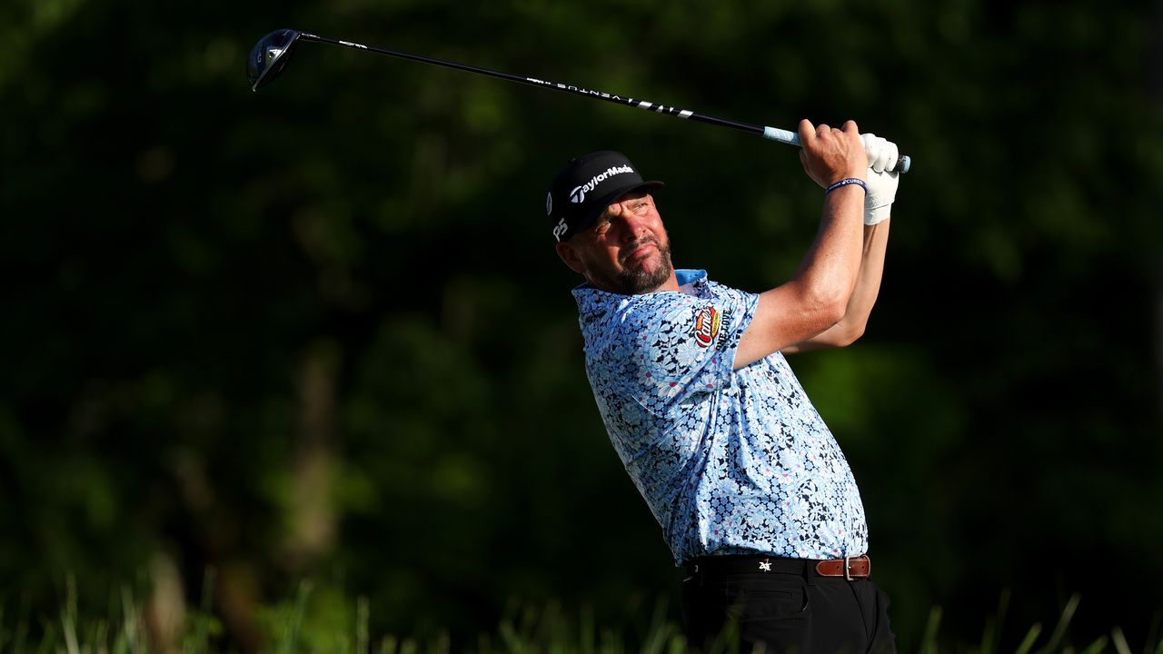 Michael Block hits driver at the 2024 PGA Championship