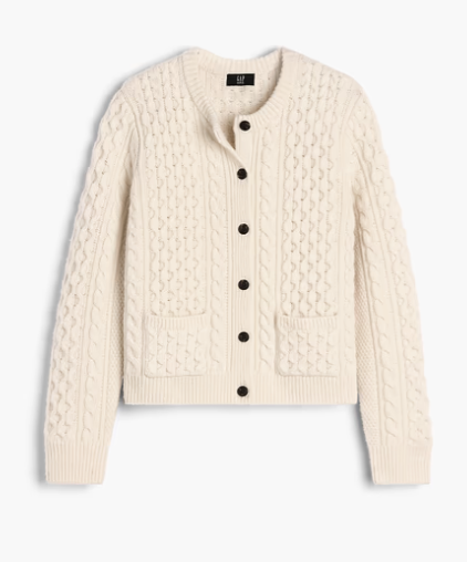 Gap x A.P.C., Wool Cable-Knit Cardigan