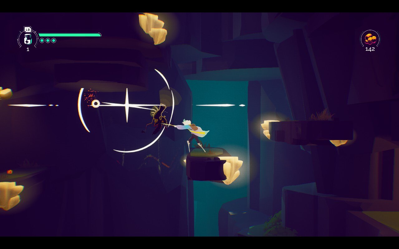 The protagonist in Possessor(s) fighting against enemies