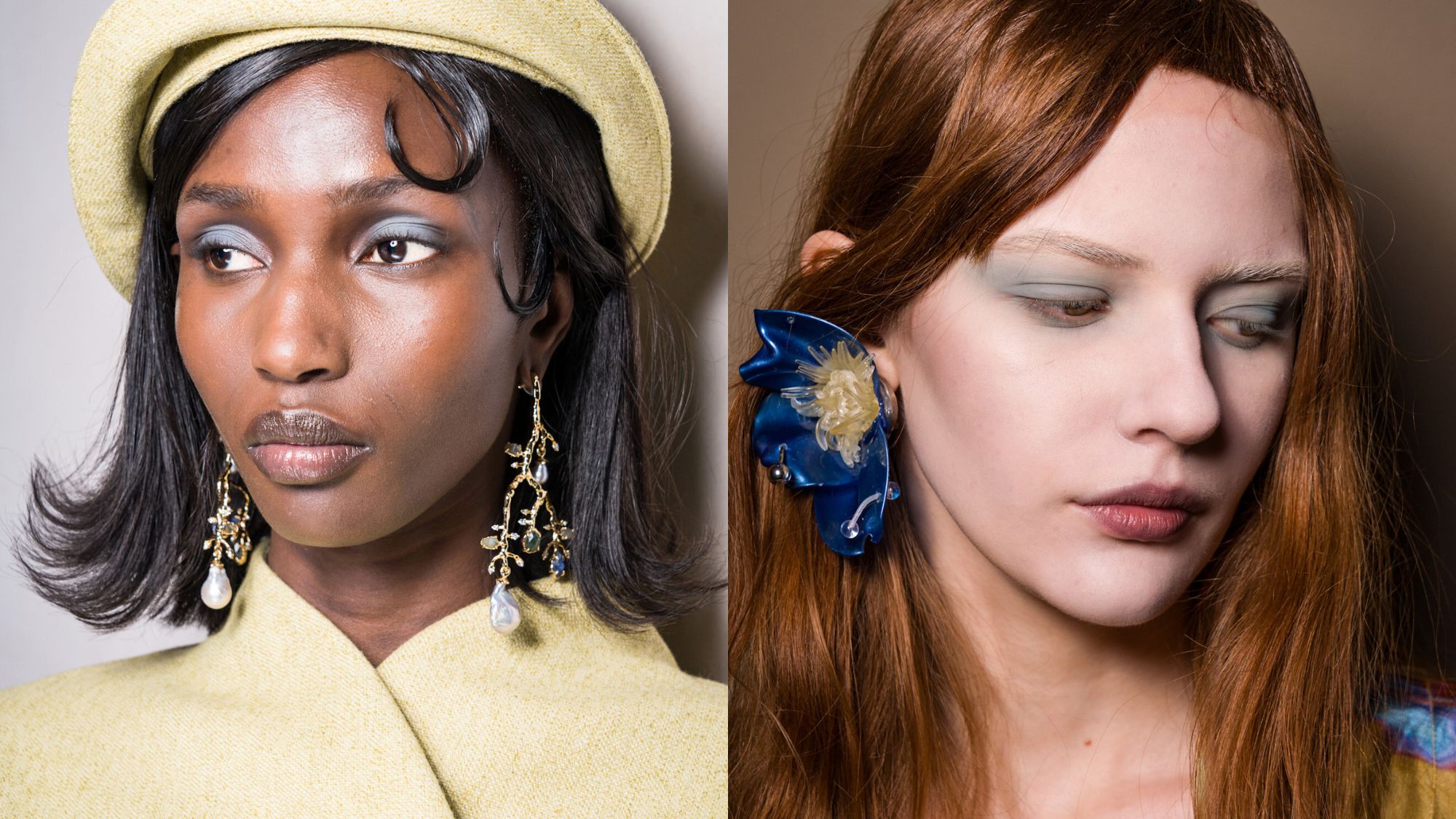 Images of models backstage at Tolu Coker and Masha Popova.