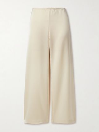 Barb Washed-Satin Wide-Leg Pants