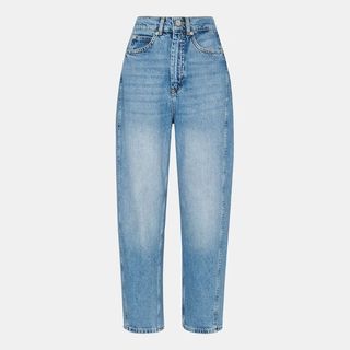 A cut out of light blue denim barrel leg jeans from Whistles