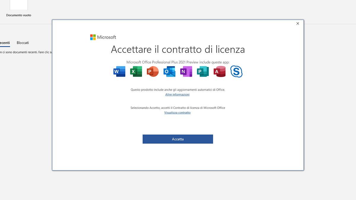 Attivazione Office 2021