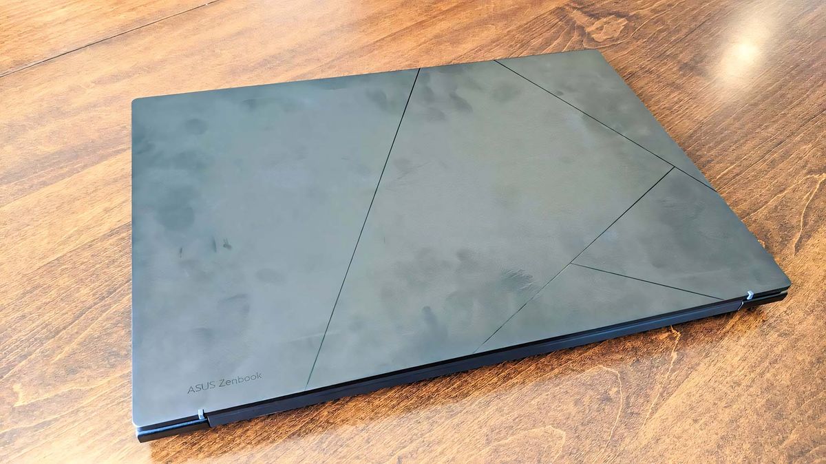 ASUS Zenbook 14 UM3406HA) fingerprints on lid.