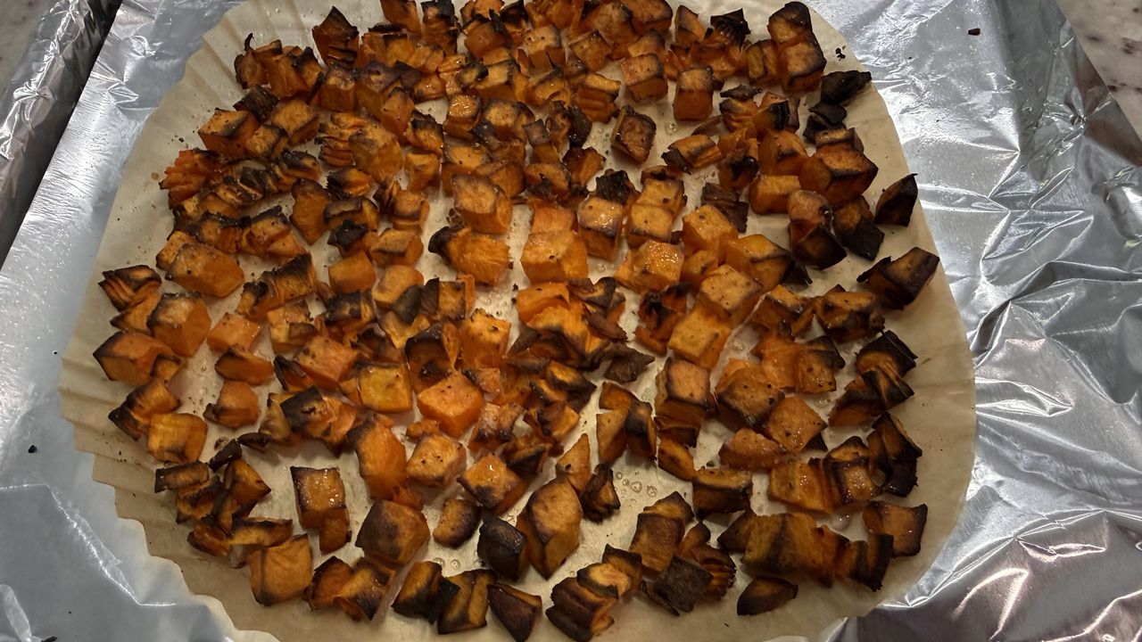 Ninja CrushBOSS food processor and sweet potato