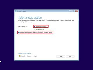 Install Windows 11 option