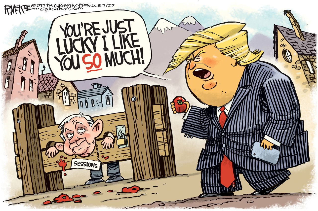 Political cartoon U.S. Trump Sessions