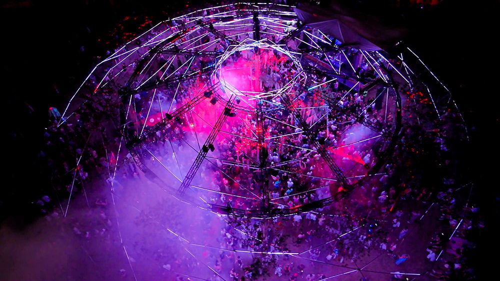 A bird&#039;s eye view of Polygon Productions&#039; dome stage