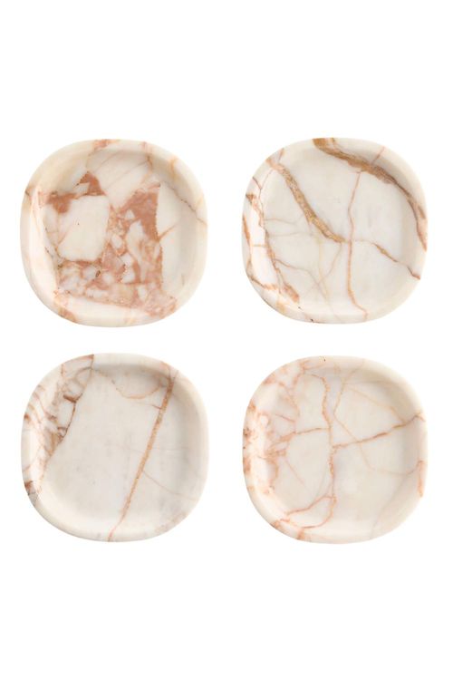 Round Marble Coasters, Set of 4