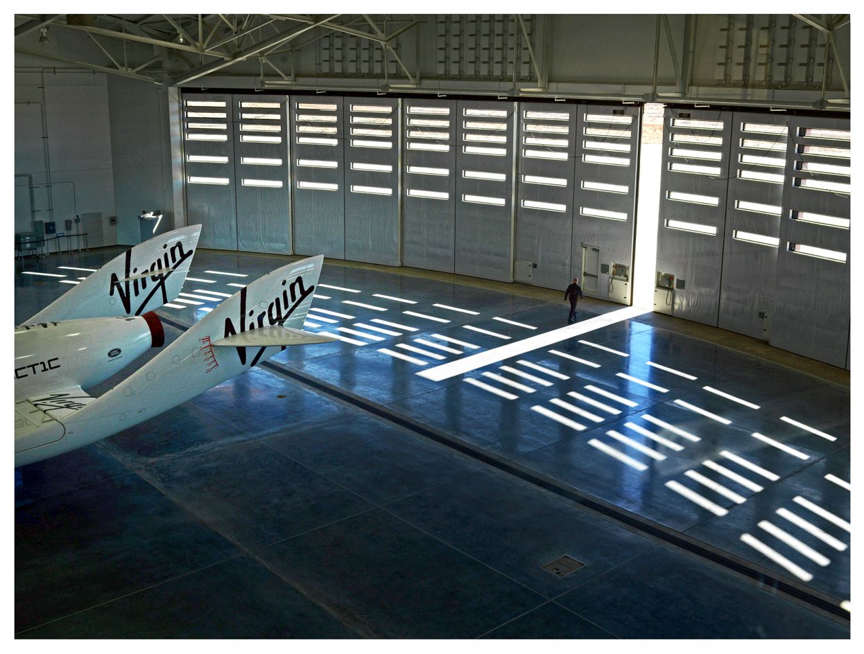 Spaceport&#039;s ‘super hangar’, housing Virgin Galactic’s SpaceShipTwo