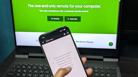 Unified Remote remote mouse app on Android phone and Windows PC